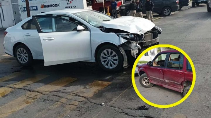 En Nuevo Laredo joven se pasa alto e impacta auto nuevo | FOTOS