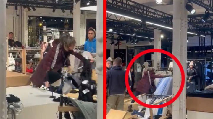 Mujer enloquece y destruye tienda de ropa; no tenían en su talla | VIDEO
