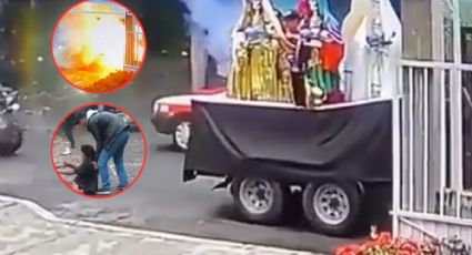 Explosión durante procesión a la Santa Muerte; una persona pierde una extremidad | IMÁGENES FUERTES