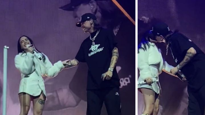 'Gracias por venir, amor': Peso Pluma le planta tremendo beso a Nicki Nicole y confirman relación