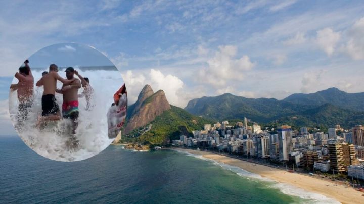 Gigantesca ola azota playa de Brasil; arrastró una gran cantidad de bañistas | VIDEO