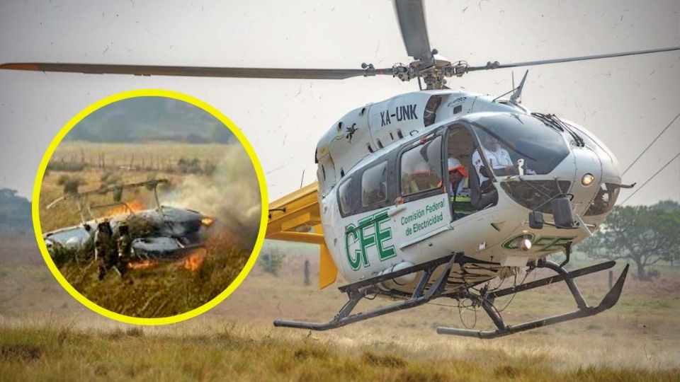 Cae helicóptero de la CFE y se incendia, reportan muerte de todos los tripulantes