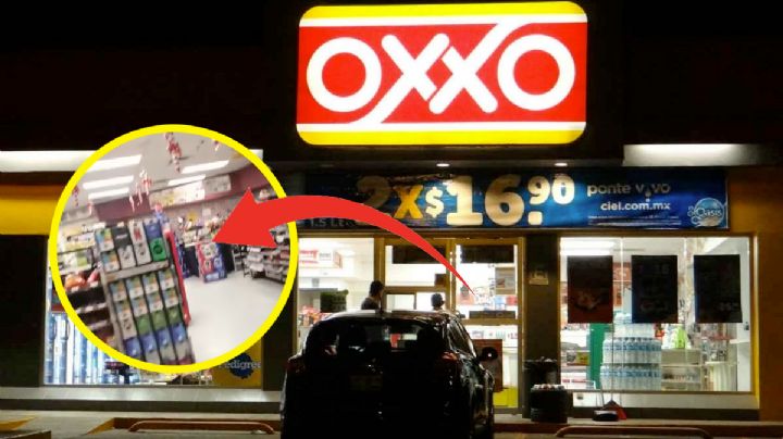 Captan en Oxxo a empleado que se esconde para no atender | VIDEO