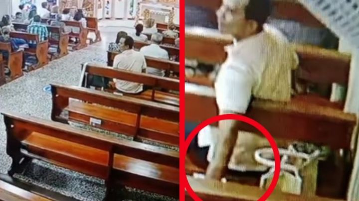 Ladrón entra a iglesia y roba a los feligreses ¡en plena misa! | VIDEO