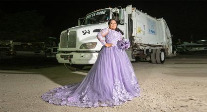 Quinceañera de El Mante rinde emotivo homenaje a su padre, quien es recolector de basura