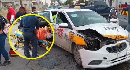 En Nuevo Laredo, Taurus 'fantasma' se pasa alto: es chocado por taxi, clienta se lesiona