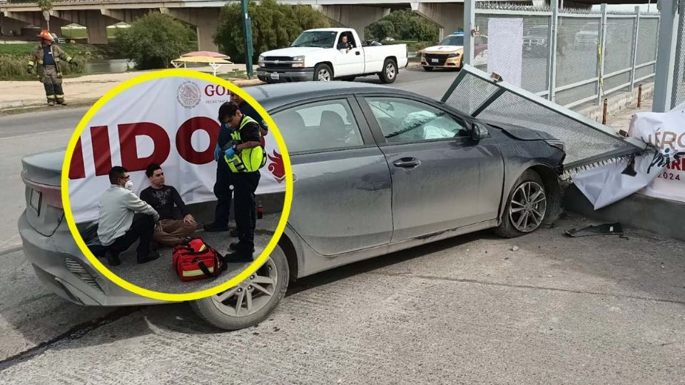 Auto se estrelló contra barda del CITEV