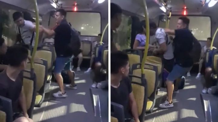 Hombre golpea a presunto acosador de mujeres en autobús: "Tengo una hija" | VIDEO