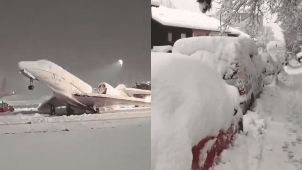 El extremoso clima congeló incluso aviones privados, los cuales no pudieron avanzar por la gruesa capa de hielo formada en su exterior