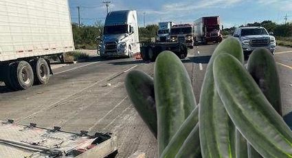 ¡Se lo lleva la verdura!: tráiler riega toneladas de pepino en el camino a Las Minas