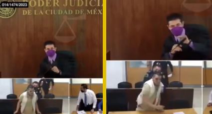 Hombre enloquece y ataca a juez durante audiencia; está acusado de violencia familiar | VIDEO