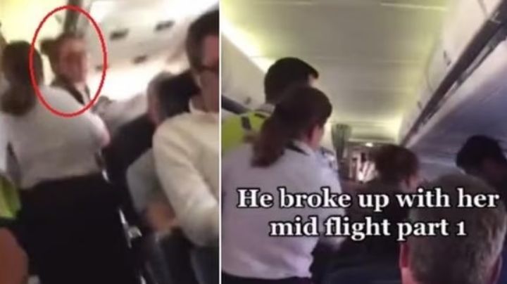 Él rompió con ella en pleno vuelo; ella lo ataca y se vuelve viral | VIDEO
