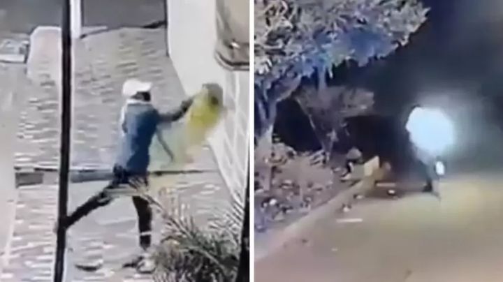 Intenta prender fuego a un negocio y se quema a sí mismo | VIDEO