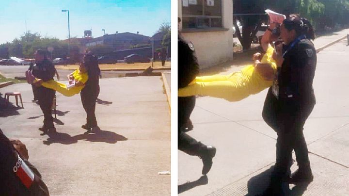 Obtiene su libertad, pero mujer se negaba a abandonar la cárcel; la cargan para sacarla a la fuerza