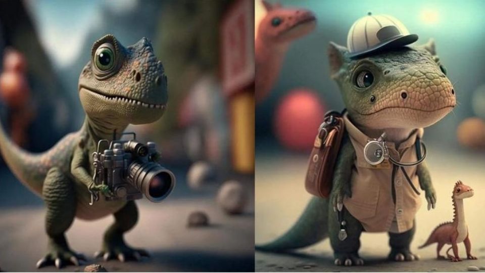 Los pequeños dinosaurios profesionistas son un atractivo en las redes sociales