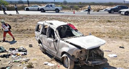 Cinco personas fallecen en volcadura en carretera 57 Matehuala-Saltillo