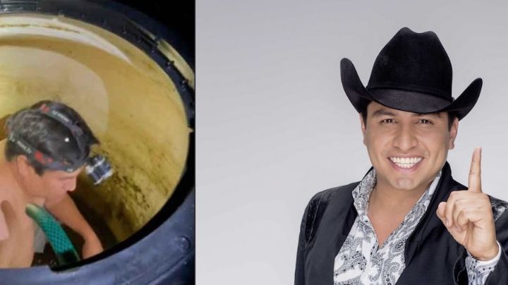 Captan a Julión Álvarez limpiando un tinaco: 'un simple terrenal', le dicen | VIDEO