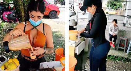 Vendedora de jugos causa furor en TikTok; siempre tiene el puesto lleno de clientes | VIDEO