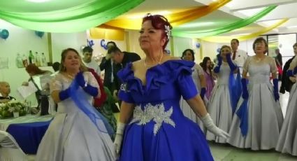 Abuelita festeja sus XV años a los 70 ¡con todo y chambelanes! | VIDEO