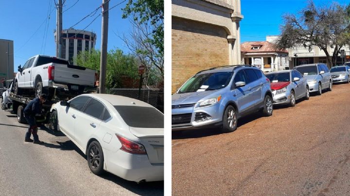 Inundan calle de autos 'chocolate' para cruzar a México; policía los decomisa