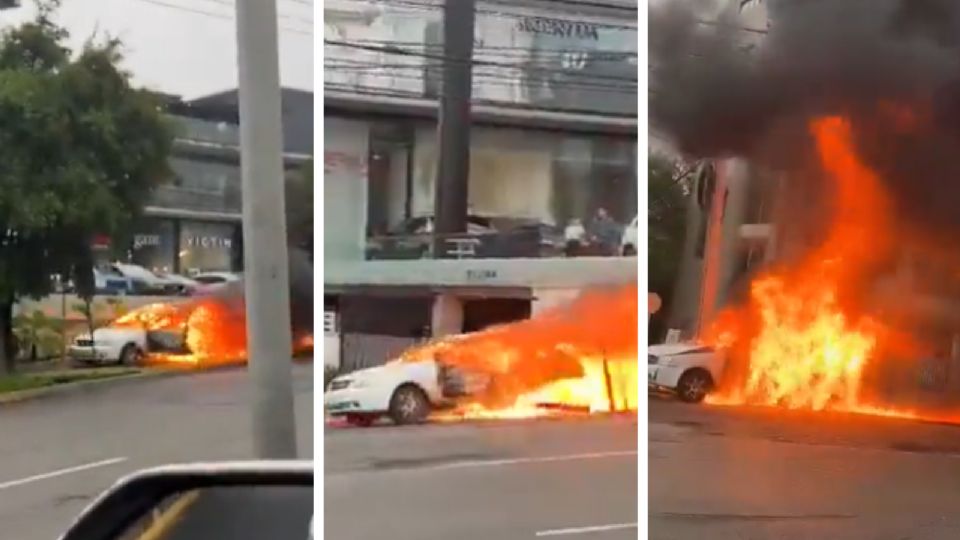 El automóvil circuló por un costado de la avenida hasta que chocó.