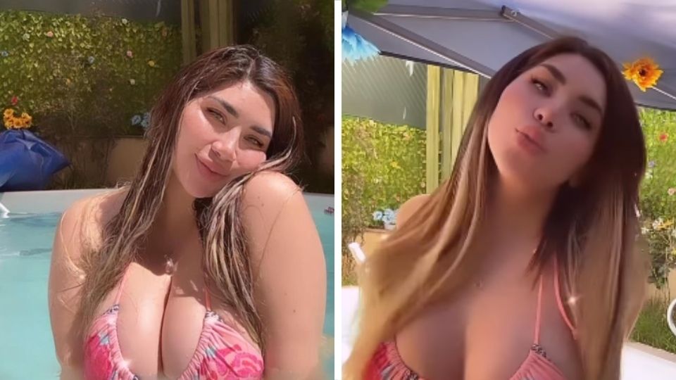 Un día en la piscina fue aprovechado por la modelo de OnlyFans, quien lució sus atributos al ritmo de la música