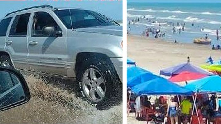 Se meten con su Jeep a Playa Bagdad y aplastan a una bebé; huyen del lugar