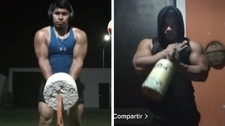 Albañil usa pesas de cemento para lucir increíble musculatura | VIDEO