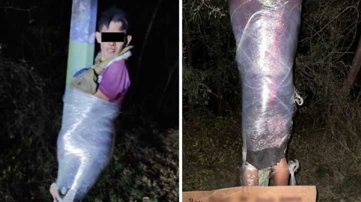 Amarran a presunto ladrón de celulares en Nuevo León; le dieron una lección | FOTOS