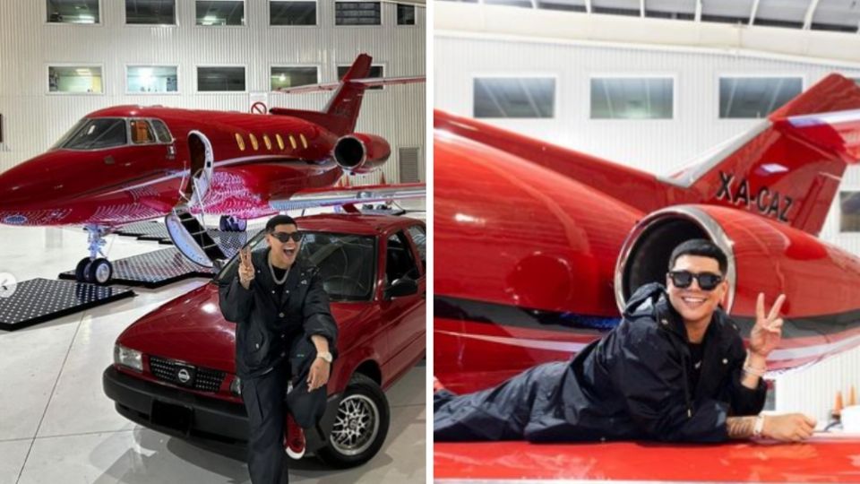 El flamante avión rojo fue presumido por el cantante en redes sociales, mostrando su gusto por las aeronaves