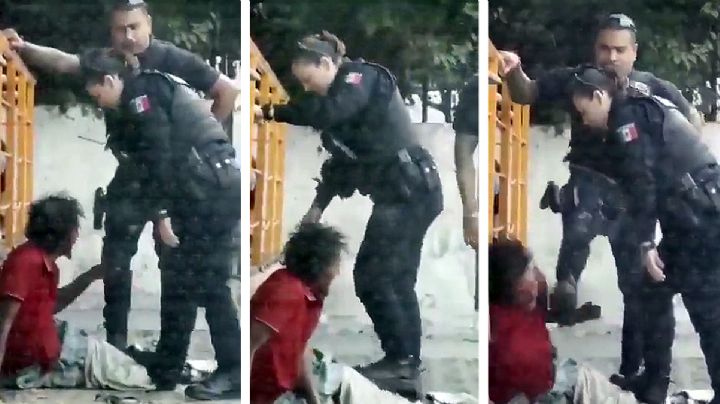 Policías municipales le dan salvaje golpiza a indigente en Guadalajara | VIDEO INDIGNANTE