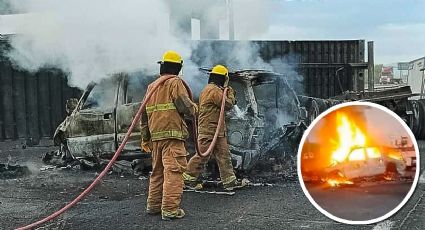 Matehuala: choca camioneta contra camión: mueren incineradas cinco personas