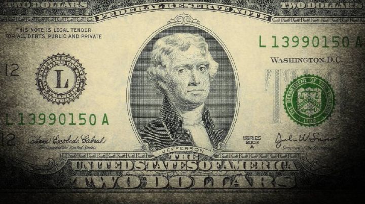 Billetes de 2 dólares por los que pagarían hasta 4 mil 500 dólares