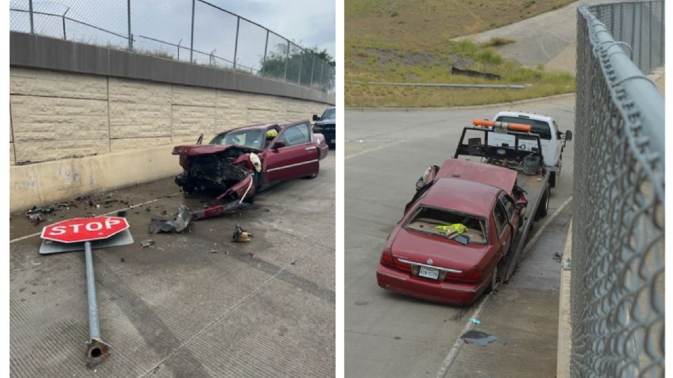 Una persecución terminó con volcadura en el sur de Laredo.