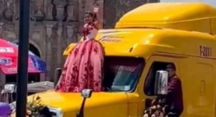 Quinceañera llega a iglesia a bordo de tráiler de su papá y no en limusina | VIDEO