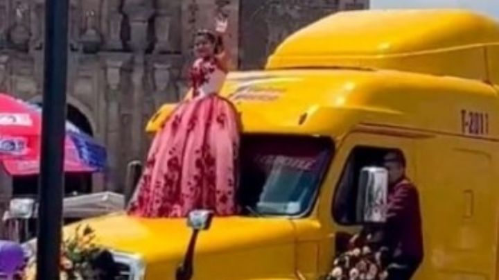 Quinceañera llega a iglesia a bordo de tráiler de su papá y no en limusina | VIDEO