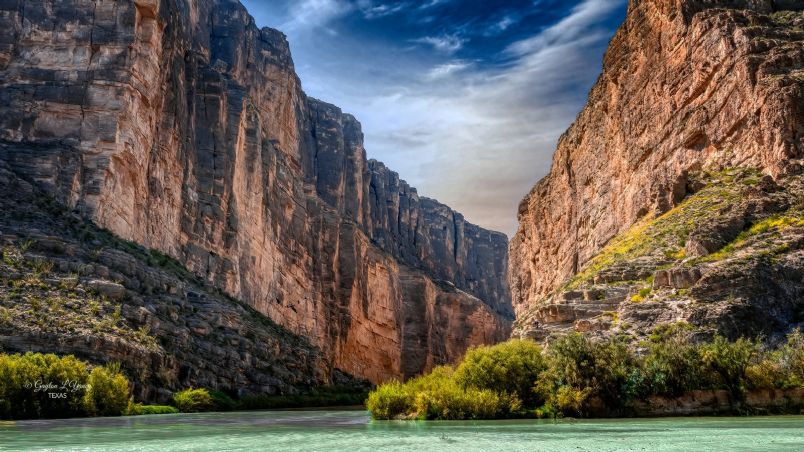 El río Bravo en el Parque Estatal Big Bend, en Texas