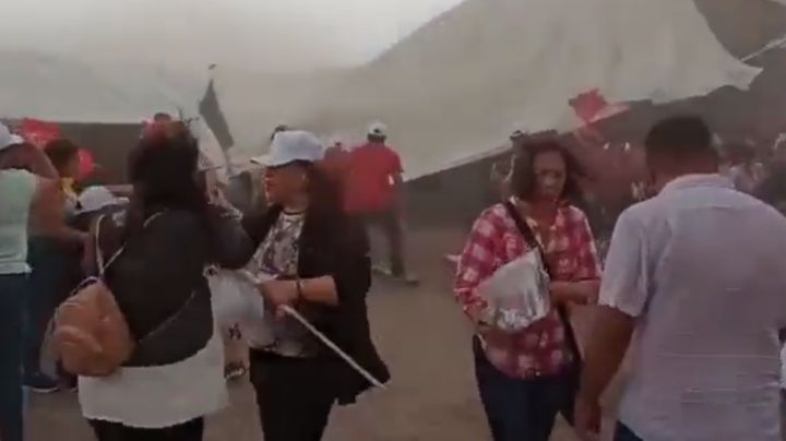 Muere abuelita al caerle una lona encima durante un mitin; hay 31 heridos | VIDEO