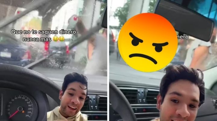 Revela método para evitar pagarle a un limpiaparabrisas; lo condenan en redes sociales