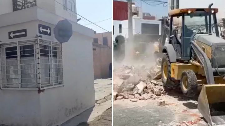 Finalmente tiran casa de vecino gandalla que había construido habitación en la banqueta