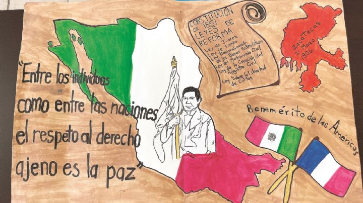 Estudiantes del CBTIS 137 plasman así amor por México