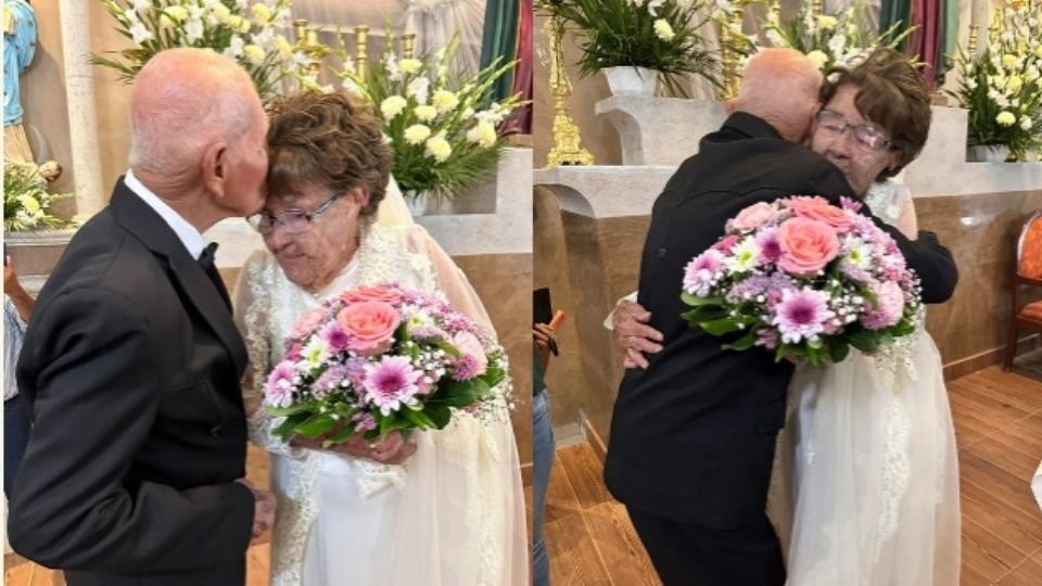 Pese a estar juntos desde hace más de cuatro décadas, los dos abuelitos contrajeron matrimonio para oficializar su amor ante todos