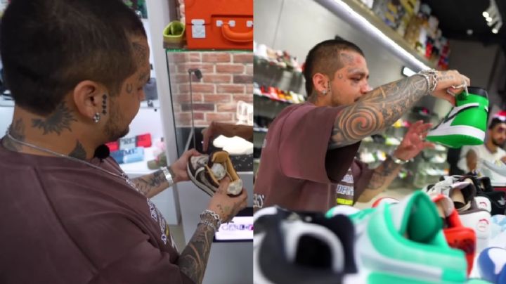 Christian Nodal presume tenis nuevos; costaron más de 800 mil pesos