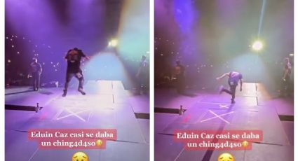 Eduin Caz vuelve a sufrir aparatosa caída en otro concierto | VIDEO