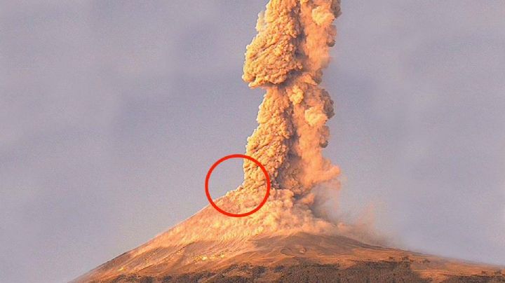 Imagen del volcán Popocatépetl formando lava y lanzando ceniza