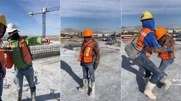 Albañiles bailan canción de Peso Pluma en plena obra y la rompen en TikTok