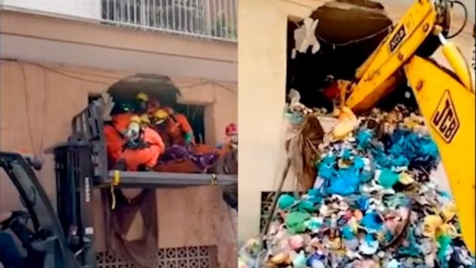 Durante 3 años nadie supo nada del sujeto, quien acumuló toneladas de basura en su casa, teniendo que llamarse a una grúa por su padecimiento