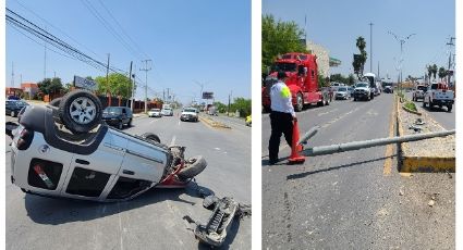 Nuevo Laredo: Volcadura en César López de Lara; exceso de velocidad y 'auto fantasma' la causa