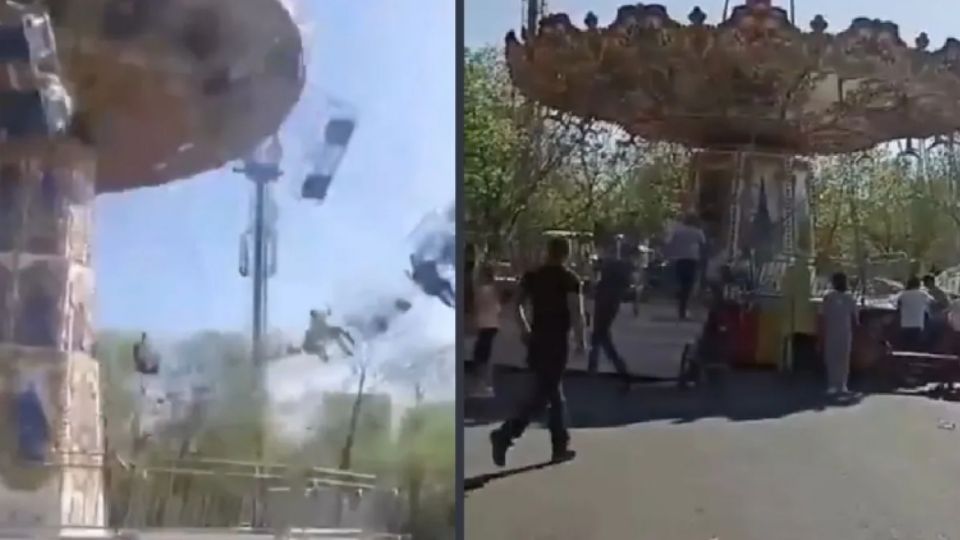 Las personas, en su mayoría niños, se divertían en una atracción mecánica, cuando ocurrió la impresionante falla que le costó la vida al menor de edad