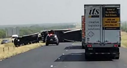 Volcadura en carretera interestatal 35 causa congestionamiento en Laredo, Texas